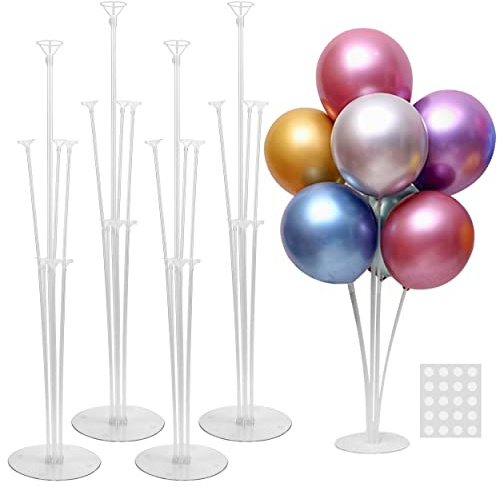 JOYYPOP 4 Sets Balloon Stand Kit For Table, Balloon Sticks with Base Birthday Graduation Party Decorations Wedding