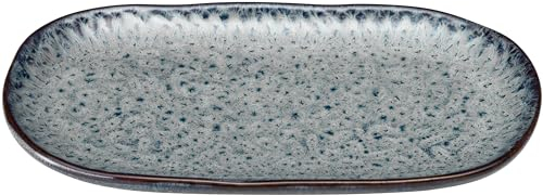 Leonardo Matera 022844 Petit plat de service en céramique – Assiette carrée pour présenter apéro, collations, fromage, etc. – 22 x 12 cm – Passe au micro-ondes et au lave-vaisselle – Anthracite