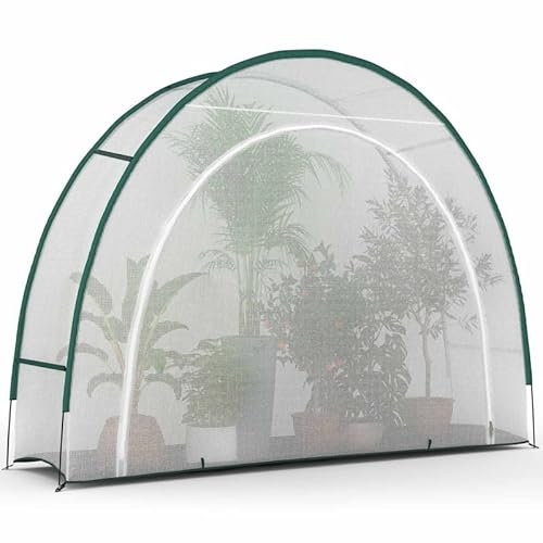 IDMarket - Serre d'hivernage Demi Lune 300 x 80 x 220 cm Balcon et terrasse