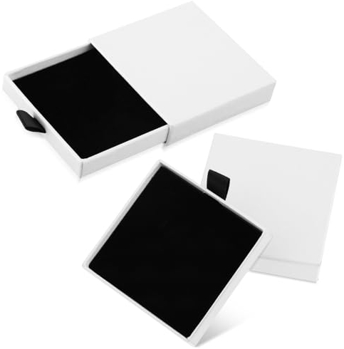 2 Pièces Boite Cadeau Bijoux Bracelet Cadeau Boîte Ecrin Bijoux Petite Boite Carton Carré Collier Boucles d'Oreilles Bracelet Cadeau Boîte kraft Papier Boîte Cadeau Vide de Rangement