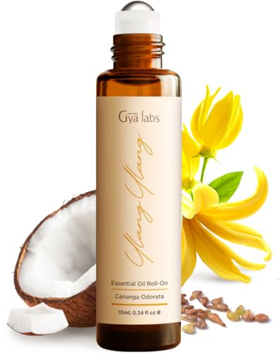 Gya Labs Ylang-Ylang-Ätherisches Öl Roll-On – 10 ml – Reisegröße mit Roller für Camping, Hautpflege, Aromatherapie, praktische Anwendung