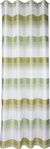 Clever-Kauf-24 Ösenschal | Deko | Querstreifen | weiß grün | BxH 140x245cm | 2421-06 |