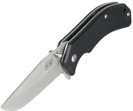 M-Tac Klappmesser Type 8 – Taktisches EDC-Messer mit Clip Point Klinge aus rostfreiem 5Cr15MoV-Stahl, G10-Griff, Liner Lock, beidhändiger Gürtelclip, kompakt, Camping, Survival, Metall