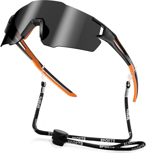 HENMI Polarisierte Fahrradbrille Sport Sonnenbrille für Herren Damen, UV400 Schutz Sportbrille mit TR90 Rahmen für Laufen,Radsport, Outdoor-Sport