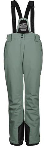 Killtec Donna Pantaloni da Sci/Funzionali con Bretelle Staccabili, paraspigoli e Protezione antineve KSW 249 Wmn Ski PNTS_ERIELLE, grüngrau, 44, 43428-000