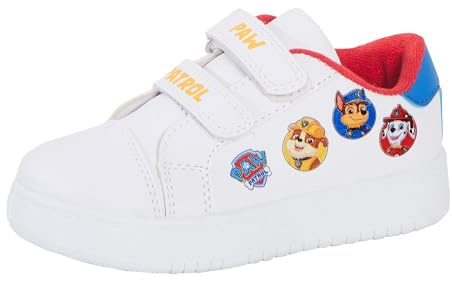 PAW Patrol Scarpe da ginnastica per bambini, ragazzi e ragazze, bianche, facili da toccare, casual, scarpe da corsa, Multi bianco, 30 EU