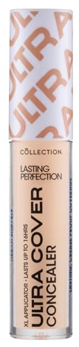 Collection Cosmetics Lasting Perfection Ultra Cover Concealer, Up to 16hr Wear, XL Applicator, Porcelain Cool (Cashew Neutral)