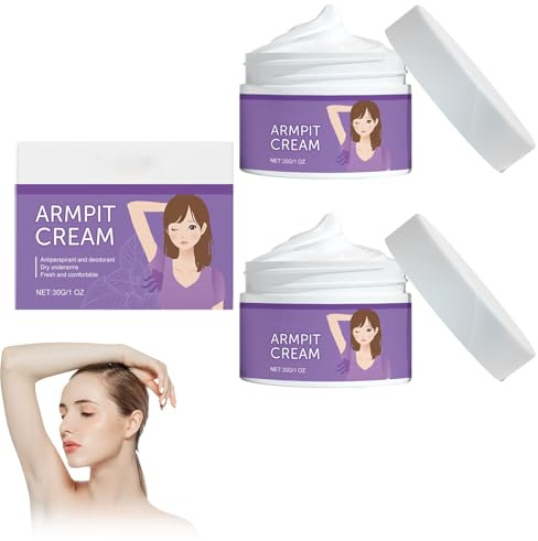 2 Piezas Body Deo Cream, Desodorante en Crema, Crema Corporal, Eficaz Contra el olor de Transpiración, Nutre e Hidrata la Piel, Frescor Natural, Para Todo Tipo de Piel