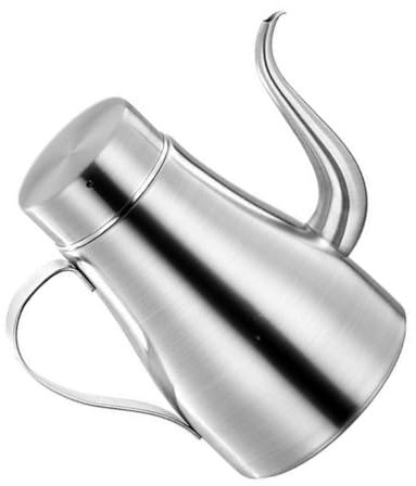 Ciieeo oliera in acciaio inox cucina beccucci bottiglia d'olio oliva becco barattolo di grasso separatore olio per cottura vaso del filtro dell'olio Acciaio inossidabile Argento