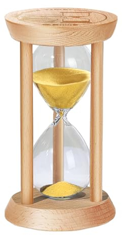 SuLiao Clessidra in vetro, clessidra, 2 minuti, in legno, con clessidra, piccola per bambini, timer a clessidra, decorazione da tavolo, adatto per cucinare, lavarsi i denti, apprendimento, tempistica