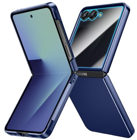 Doeshine for Z Flip 7 Case, Anti-Peep Screen Protector, Skin-Friendly, Blue