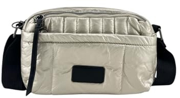 MODELISA - Bolso Bandolera Acolchado Multicompartimento Correa Ajustable Estilo Casual Para Mujer (Oro)