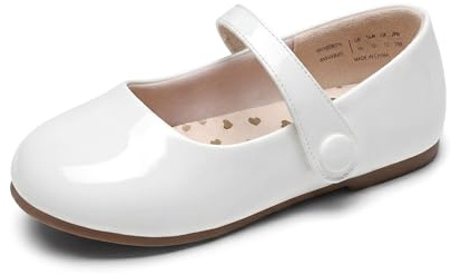 DREAM PAIRS Toddler Little Girls Mary Jane Dress Shoes Wedding Ballet Flats Round Toe Flower Girl Shoes,Size 6 Toddler,White,SKFA26001K