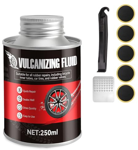 Mastice per Riparazione Pneumatici, Gomma Liquida, Ripara Gomme Auto, Liquido Vulcanizzante, Sigilla Rapidamente Gli Pneumatici, Adatto per Pneumatici di Auto e Biciclette, 250ml