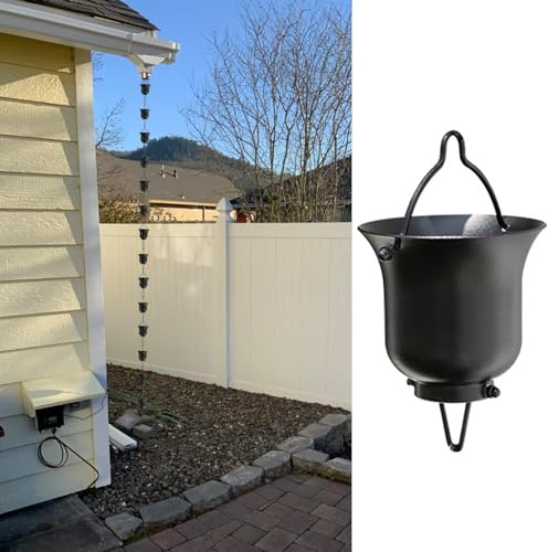Aluminiumregnkedjor För Stuprännor, Dekoration Av Regnvattenuppfångningssystem, 2,4 M 2,6 M 3 M Regnspelskedja, Enkel Installation,Style B-5m (164ft)