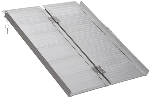 HOMCOM Rampa para Sillas de Ruedas Plegable 91 cm Carga 270 kg Portátil