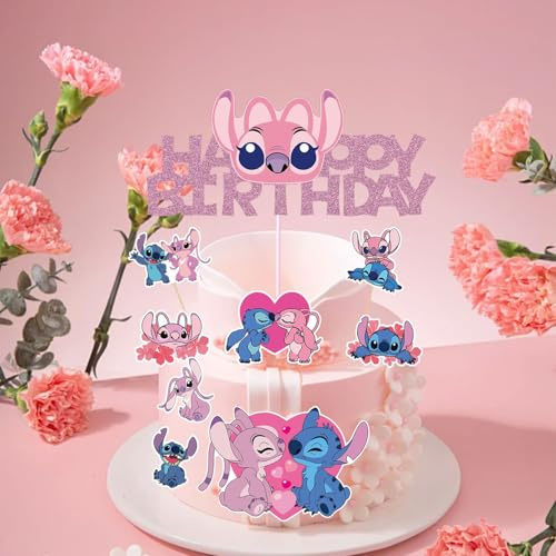 8 Decoration Gateau Anniversaire, Cupcake Toppers,Gâteau Toppers, Enfants Décoration De Fête Anniversaire pour Fête de Filles Garçons（B