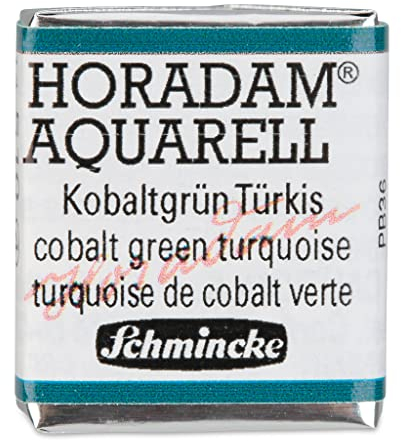 Schmincke – HORADAM® AQUARELL - feinste Künstler-Aquarellfarben, 510 Kobaltgrün türkis, 14 510 044, 1/2 Näpfchen