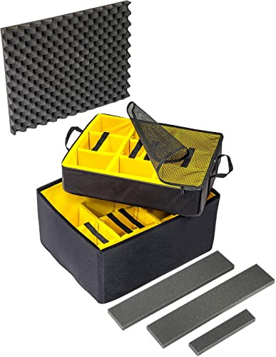 Peli 1637AIRDS Set vadderade skiljeväggar, original Peli Air Case tillbehör, kompatibel med: Peli Air 1637, färg: svart/gul
