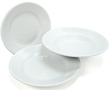 Piatto Fondo in Ceramica Tivoli Colore Bianco Conf 12 Pz. 14815