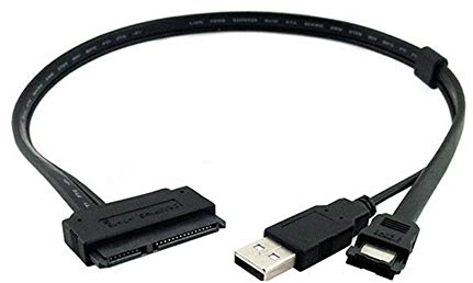 Aukson M13 SATA 22Pin auf eSATA + USB Stromkabel Adapter für 2.5'' Festplatte – 50 cm Daten- und Stromkabel