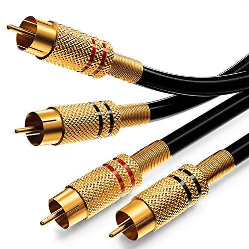 deleyCON 1,5m Audio Cinch Kabel - 2x Cinch Stecker auf 2x Stecker - HiFi Kabel mit Vergoldeten Vollmetall RCA Anschlüssen - für Receiver, Heimkino, Spielekonsole
