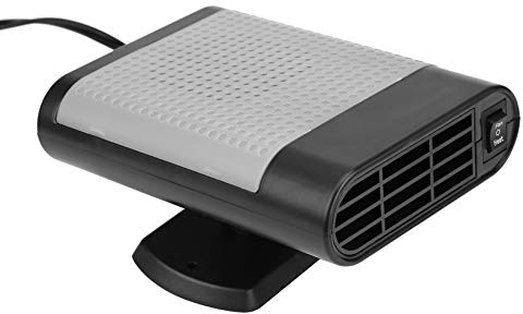 Car Chauffage et dégivreur Portable 12V 150W Fenêtre électrique Désembuage du chauffage Chauffage Sécheur Ventilateur Defroster 360 Degrés rotatif(Gris noir)