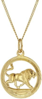 trendor Halskette mit Löwe Sternzeichen-Anhänger 333 Gold Ø 16 mm 41980-08-40 40 cm