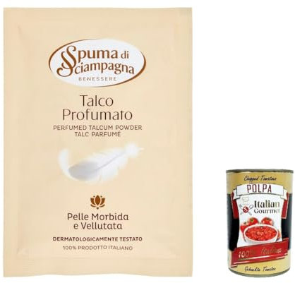 20x Spuma di sciampagna Talco Profumato Körperpuder Klassisch Talkum 75g + Italian Gourmet polpa 400g