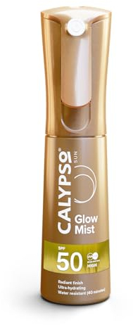 Calypso Glow Mist SPF50 | Radiant Skin Glow Finish, Protective Sun Spray, Water Resistant, Non Sticky Transparent Sunscreen, High UVA & UVB Protection, 100ml