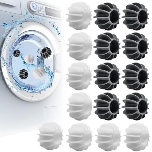 Lot de 16 balles de séchage pour sèche-linge - Balles de lavage réutilisables - Pour le nettoyage des vêtements