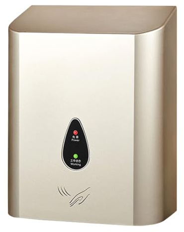 Automatic Induction Hand Dryer, Commercial Public Toilet Hand Dryer with Blue Light, 900W Hot and Cold Air Smart Hand Dryer,Gold