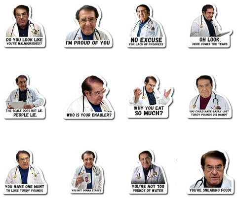 ShanBye Dr Now Magnete per Frigorifero,12 PCS Magneti Divertenti Dr Nowzaradan Calamite da Frigo per Cucina Calamite da Frigo con Testo Motivazionale Magneti Frigorifero Ispiratori per Dieta