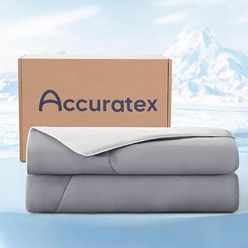 ACCURATEX Manta Refrescante 140x200 cm, ARC-Chill Q-MAX>0.45, Manta Fria para Personas, Alivia Sudores Nocturnos y Calor, Cooling Blanket Ultraligera Transpirable para Verano, Fácil Cuidado, Gris
