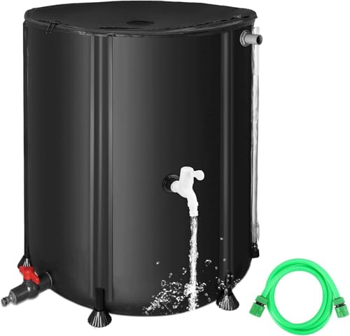 Barril De Lluvia Plegable, Sistema De Recolección De Agua De Lluvia De Canaletas De PVC, Sistema Portátil De Recolección De Agua De Lluvia, Tanque Colector De Agua, Color Negro(100L)