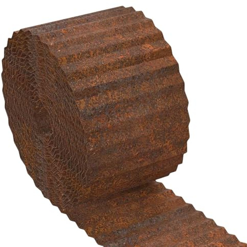 Borde para Jardín - Borde Perimetral de Césped,10 Metros De Bloques Flexibles De Metal Corrugado para Piscina Senda Jardín Pared Patio Exterior Área Infantil