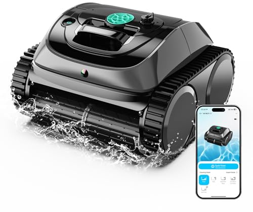 (2026 Upgrade) WYBOT C1 Cordless Robotic Pool Vacuum for Inground Pools, Above Ground Pool Cleaner 4-in-1 Wall & Waterline Cleaning Up to 1,614sq.ft, 150mins Smart Navigation, App Support
