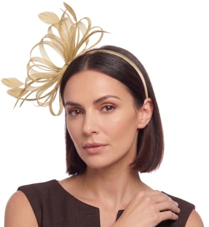 Caprilite stora bröllop races party fascinator nät hatt och fjädrar