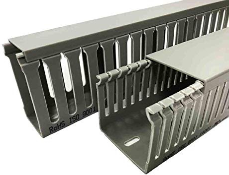 RS PRO Verdrahtungskanal Grau, 60 mm x 60mm Kunststoff, Länge 1m, Seitenwand Offen, Packung a 4 Stück