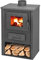 Fraschetti Holzofen K-Line Koine, Anthrazit, Edelstahl, 7 kW, Holz, für Räume bis 300 m²