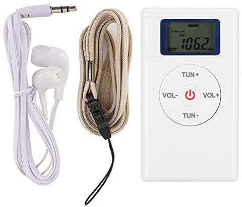 ciciglow Mini Radio Am/FM, Reproductor de Radio de Sintonización Digital Portátil con Cordón Y Radio de Mano para Auriculares para Caminar Al Aire Libre