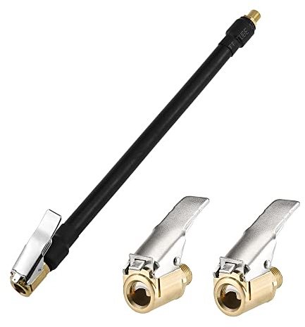 UBERMing Reifenfüller Schlauch Set 20 cm Auto Tire Kompressor Schlauch mit 2 Inflator Pumpe Schlauch Ventil Reifenfüller für Kompressor Auto Fahrrad Motorrad