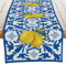 Dekorativer Tischläufer in blauem, italienischem Karomuster, für Esszimmer, Küche, Kommode, Party, Urlaub, Einweihungsgeschenk für Damen, Paar, neues Zuhause, 33 x 183 cm