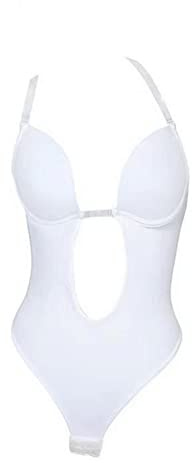 Faringoto Body moldeador de cuerpo con cuello en V profundo para mujer, sin espalda