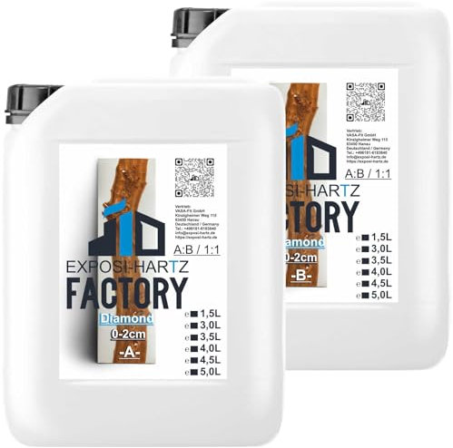 Epoxidharz Exposi Hartz 1:1 Diamond MAX-UV Epoxy Resin glasklar Gießharz 2K, 0,1-10cm 2L (1L A + 1L B)
