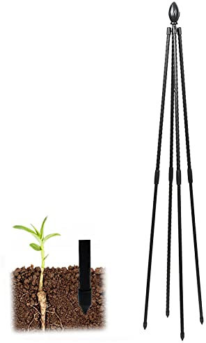 RADAAB Noir Tuteur Jardin Pyramide,90 à 180cm Colonne autoportante pour rosiers，Support pour Plantes grimpantes，Treillis pour d'Extérieur,Tuteur pour Fleurs, Plantes (Size : 47/120cm H)
