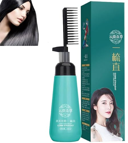 EXQST 3-Sekunden-Haarglättungscreme, proteinkorrigierende Haarglättungscreme, nährende Leave-in-Conditioner-Haarglättungsessenz mit Kamm für trockenes, strapaziertes Haar