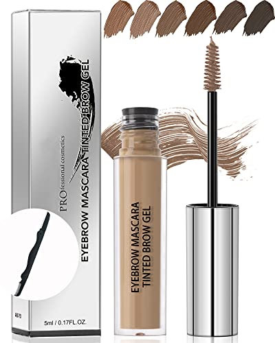 Eyebrow Gel, Waterproof Tinted Eye Brow Gel, Long Lasting Quick Drying Eyebrow Glue, Semi-Permanent Eyebrows Filler, Volumizing Enhance Brow Mascara Tinted, Transfer-proof, With Brow Tool-03 Brown