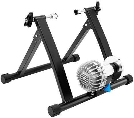 Rolltrainer, Fluid Bicicletas Soporte de Entrenamiento Plegable Marco de Acero Ciclismo Ejercicio Estacionario Bicicletas Soporte Entrenador Rodillo Entrenador para 700c, 26-29 pulgadas Ruedas