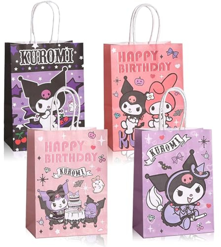 12 Piezas Bolsas de Regalo, con 4 Tipos Diferentes de Bolsas de Confitería, Bolsas de Fiesta Cada Motivo Contiene 3 Piezas,para la Decoración de la Fiesta de Niños